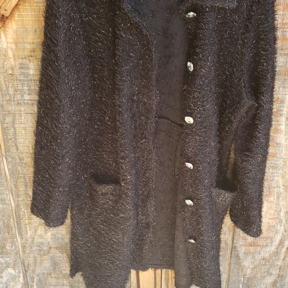 Lady Noiz Black Long Duster Tunic Jacket XL - Picture 6 of 8